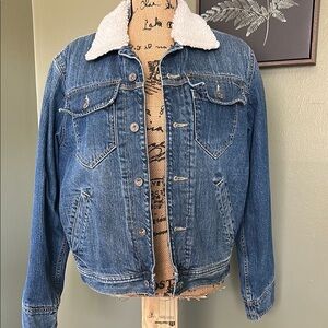 Denim Sherpa-Lined Jacket